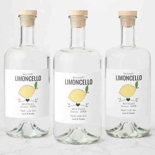speciale homemade limoncello bruiloft gunst likeurfles etiket (Flessen)