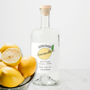 speciale homemade limoncello bruiloft gunst likeurfles etiket