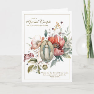 Speciale Huwelijk Religieuze Bloemen Kaart