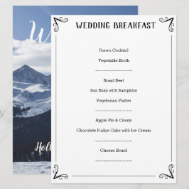 Speciale huwelijksmenu beschrijving. menu