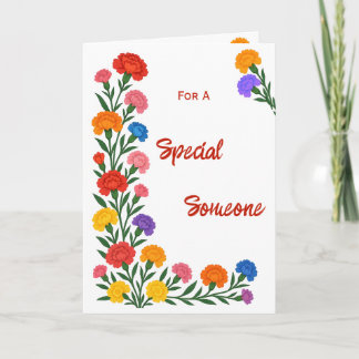 Speciale Iemand Anjer Bloemen Verjaardagskaart Kaart