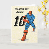 Speciale Jongen 10e Verjaardag Superheld Kaart (Gele Bloem)