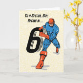 Speciale Jongen 6de Verjaardag Superheld Kaart (Gele Bloem)