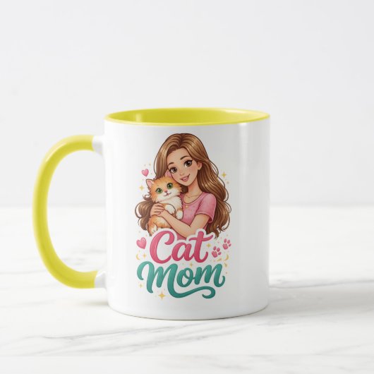 Speciale Kat Moeder Mok – Cute Kitty Liefhebber Ko (Links)