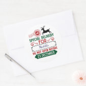 Speciale Kerstbezorging gepersonaliseerd Ronde Sticker (Envelop)