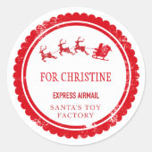 Speciale Kerstbezorging Noordpool Paal Post Ronde Sticker (Voorkant)