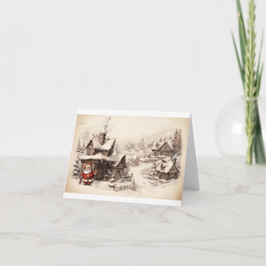 Speciale kerstbezorging van de kerstman bedankkaart (Voorkant)