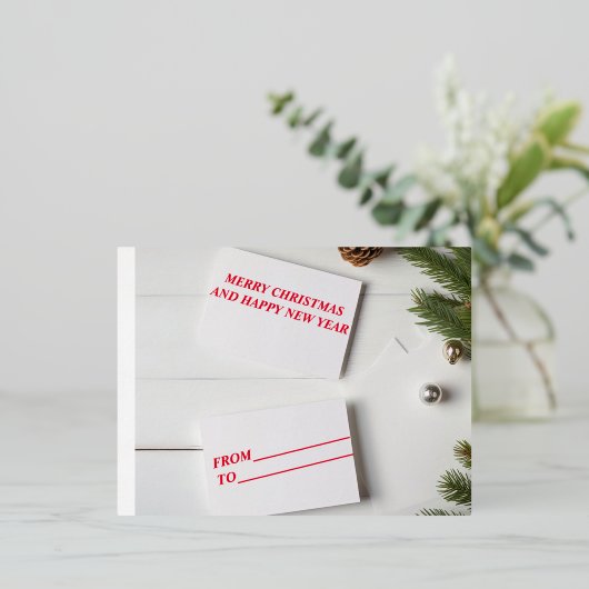 Speciale kerstbezorging van de kerstman folie feestdagen briefkaart (Staand Voorkant)