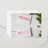 Speciale kerstbezorging van de kerstman folie feestdagen briefkaart (Voorkant / Achterkant)