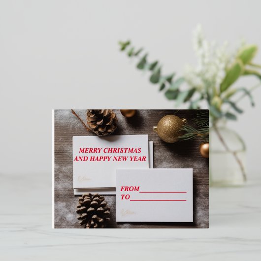 Speciale kerstbezorging van de kerstman folie feestdagen briefkaart (Staand Voorkant)