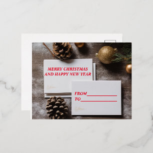 Speciale kerstbezorging van de kerstman folie feestdagen briefkaart