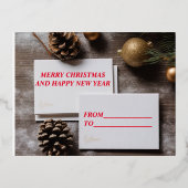 Speciale kerstbezorging van de kerstman folie feestdagen briefkaart (Voorkant)