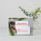 Speciale kerstbezorging van de kerstman folie feestdagen briefkaart (Staand Voorkant)