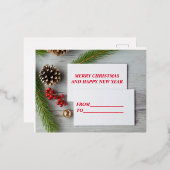 Speciale kerstbezorging van de kerstman folie feestdagen briefkaart (Voorkant / Achterkant)