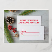 Speciale kerstbezorging van de kerstman folie feestdagen briefkaart (Voorkant)