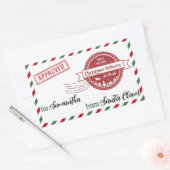 Speciale kerstbezorging van de kerstman rechthoekige sticker (Envelop)