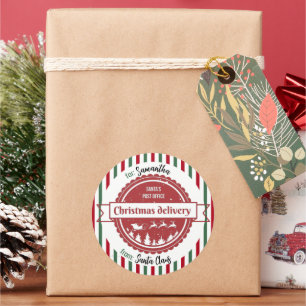 Speciale kerstbezorging van de kerstman ronde sticker