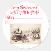 Speciale kerstbezorging van de kerstman ronde sticker (Voorkant)