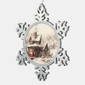 Speciale kerstbezorging van de kerstman tin sneeuwvlok ornament (Rechts)