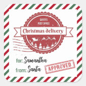 Speciale kerstbezorging van de kerstman vierkante sticker (Voorkant)