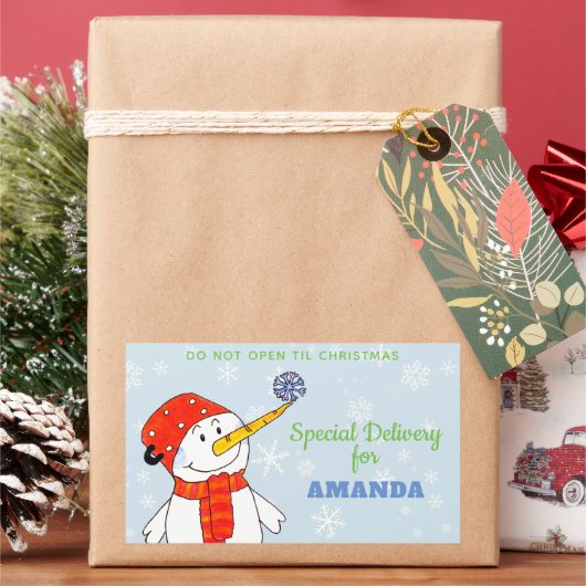 Speciale kerstcadeautjes voor bezorgdheden rechthoekige sticker (Feestdagen)
