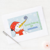 Speciale kerstcadeautjes voor bezorgdheden rechthoekige sticker (Envelop)
