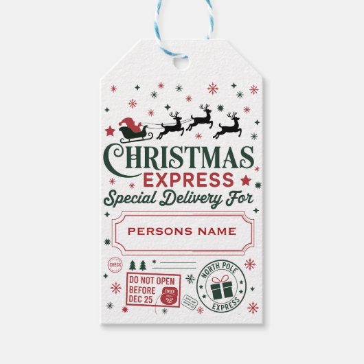 Speciale kerstExpress-levering Cadeaulabel (Voorkant)