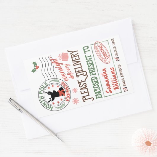 Speciale kerstkerstkerstkerstkerstkerstbestelling  rechthoekige sticker (Envelop)