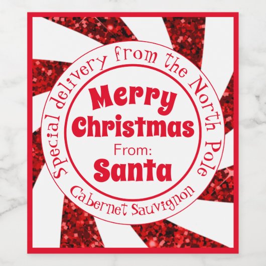 Speciale kerstkerstkerstkerstlevering wijn etiket (Enkel label)