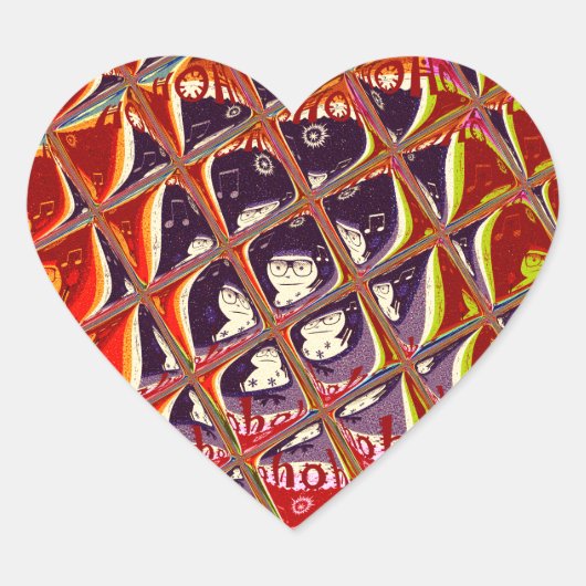 Speciale kerstkleuren Snow Santa HoHoho-Pop Ar Hart Sticker (Voorkant)