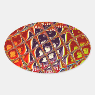 Speciale kerstkleuren Snow Santa HoHoho-Pop Ar Ovale Sticker