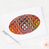 Speciale kerstkleuren Snow Santa HoHoho-Pop Ar Ovale Sticker (Envelop)