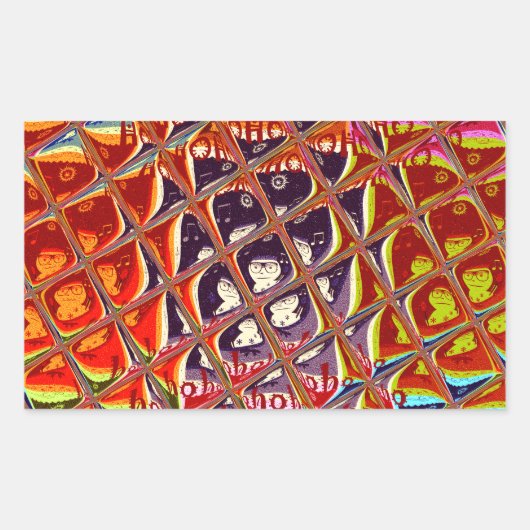 Speciale kerstkleuren Snow Santa HoHoho-Pop Ar Rechthoekige Sticker (Voorkant)