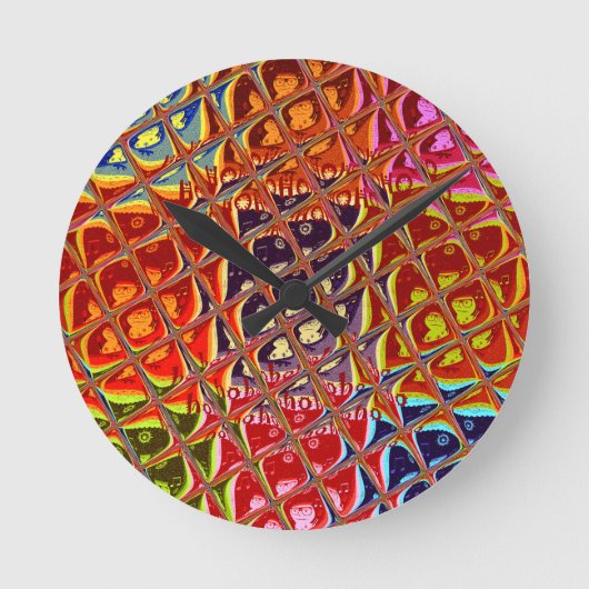 Speciale kerstkleuren Snow Santa HoHoho-Pop Ar Ronde Klok (Voorkant)