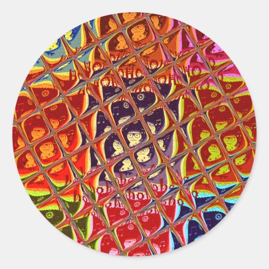 Speciale kerstkleuren Snow Santa HoHoho-Pop Ar Ronde Sticker (Voorkant)