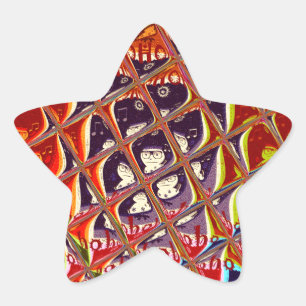 Speciale kerstkleuren Snow Santa HoHoho-Pop Ar Ster Sticker