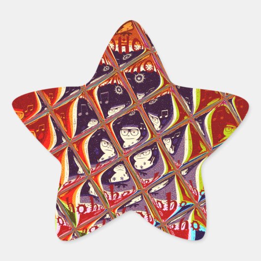 Speciale kerstkleuren Snow Santa HoHoho-Pop Ar Ster Sticker (Voorkant)