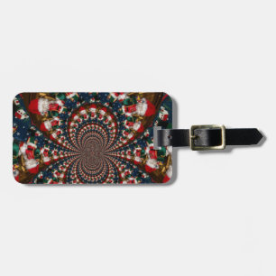 Speciale Kerstman Kaleidoscoop Ontwerp Bagagelabel