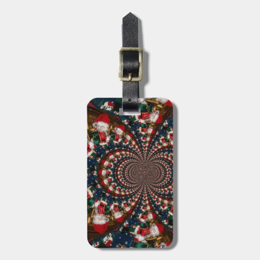 Speciale Kerstman Kaleidoscoop Ontwerp Bagagelabel (Voorkant verticaal)