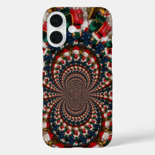 Speciale Kerstman Kaleidoscoop Ontwerp iPhone 16 Hoesje