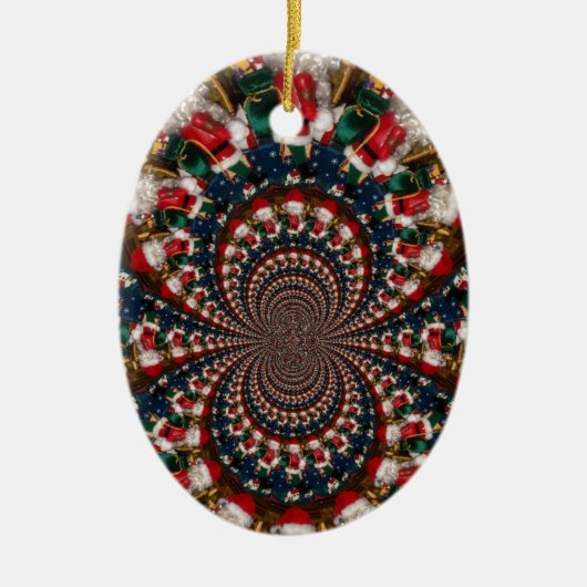 Speciale Kerstman Kaleidoscoop Ontwerp Keramisch Ornament (Voorkant)