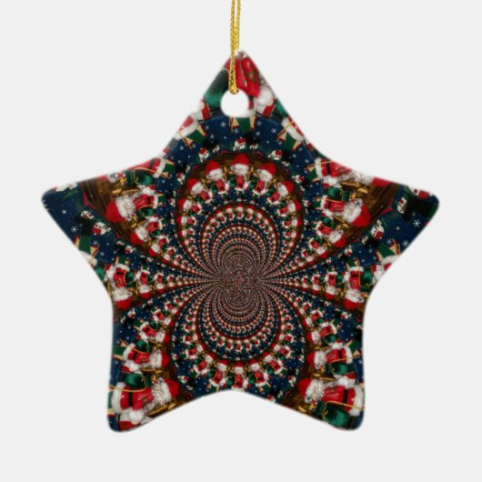 Speciale Kerstman Kaleidoscoop Ontwerp Keramisch Ornament (Voorkant)