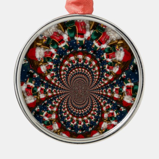 Speciale Kerstman Kaleidoscoop Ontwerp Metalen Ornament (Voorkant)