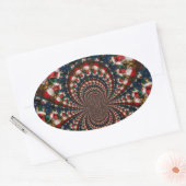 Speciale Kerstman Kaleidoscoop Ontwerp Ovale Sticker (Envelop)