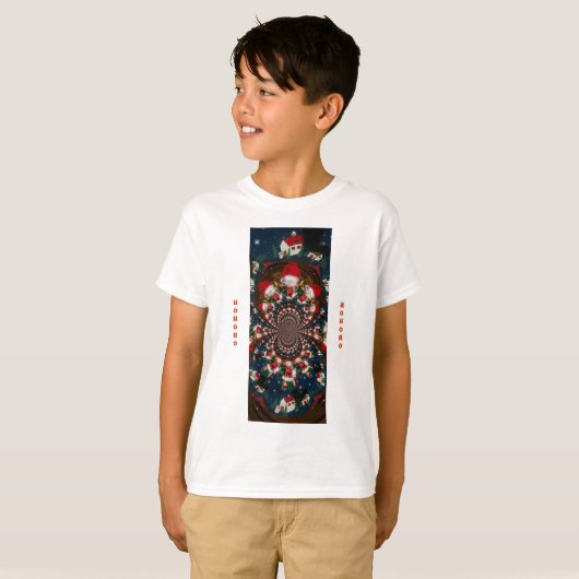 Speciale Kerstman Kaleidoscoop Ontwerp T-shirt (Voorkant volledig)