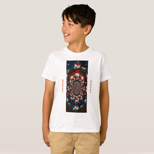 Speciale Kerstman Kaleidoscoop Ontwerp T-shirt (Voorkant volledig)