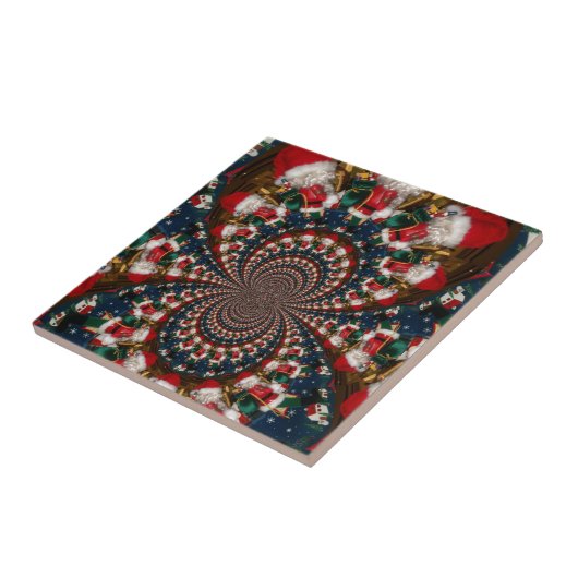 Speciale Kerstman Kaleidoscoop Ontwerp Tegeltje (Zijkant)