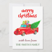  speciale kerstmis met Red Truck Bedankkaart (Voorkant)