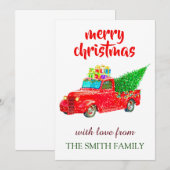  speciale kerstmis met Red Truck Bedankkaart (Voorkant / Achterkant)