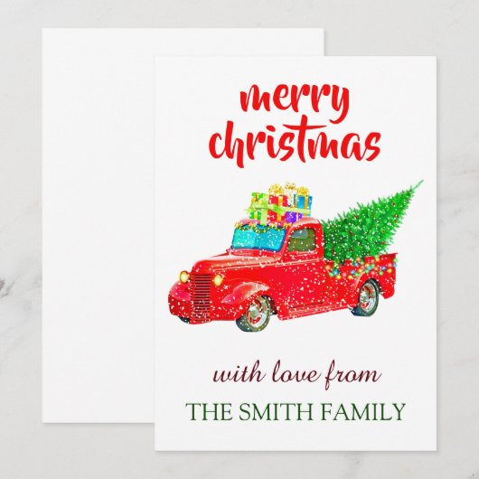  speciale kerstmis met Red Truck Bedankkaart (Voorkant / Achterkant)